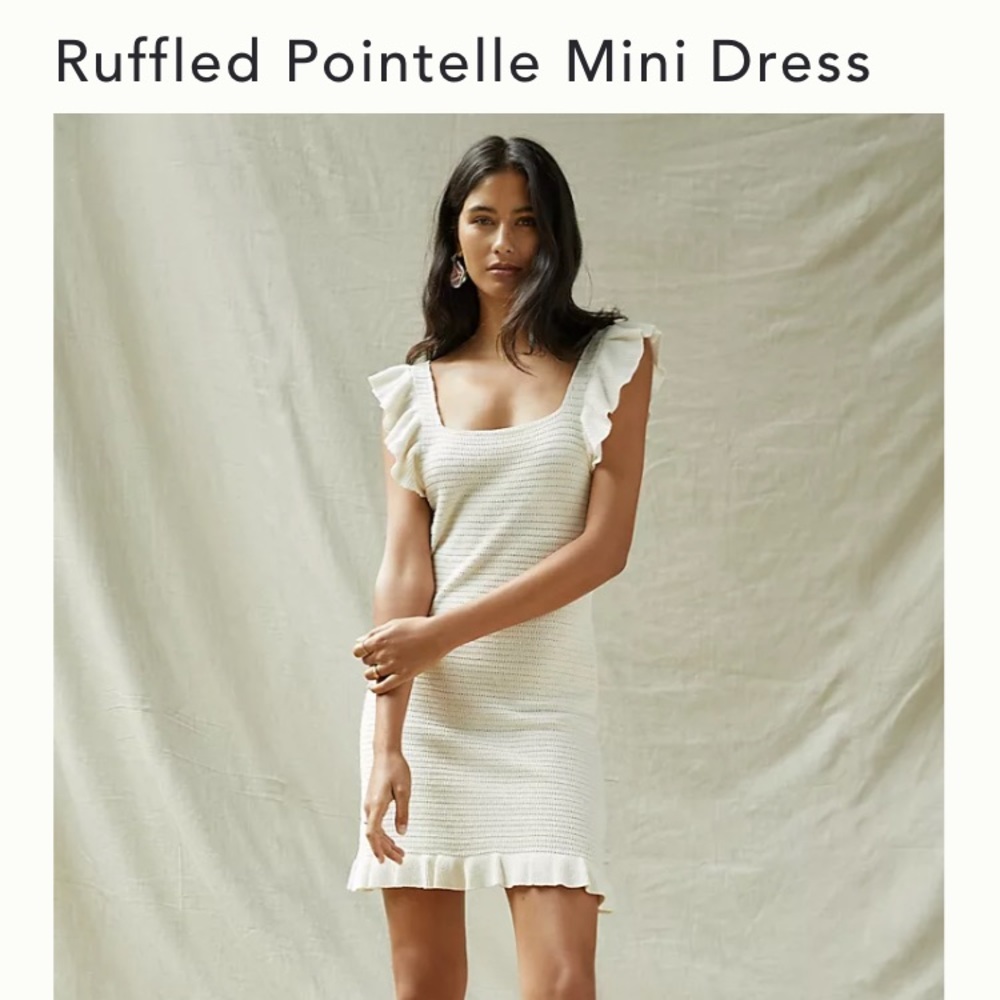 Anthropologie Ruffled Pointelle Mini Dress